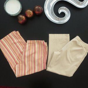 Lot Tommy Bahama Pants Silk Linen Capri Crop